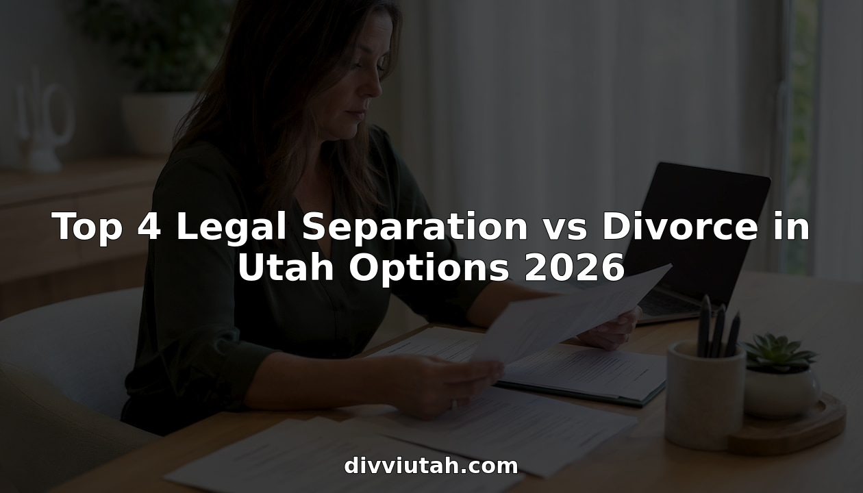 Legal professional reviewing divorce documents in office