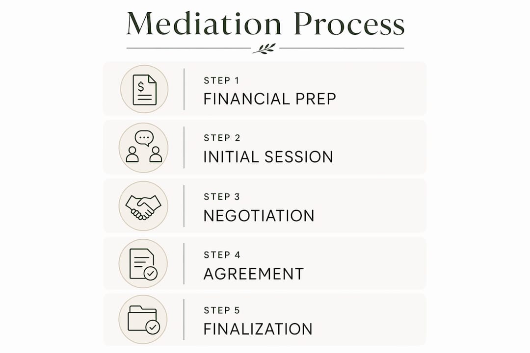 Infographic outlining online divorce mediation steps
